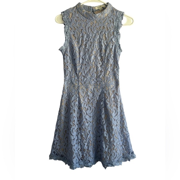 Francesca’s Periwinkle Lace Overlay Dress • Used • Size: Small - Picture 1 of 11